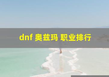 dnf 奥兹玛 职业排行